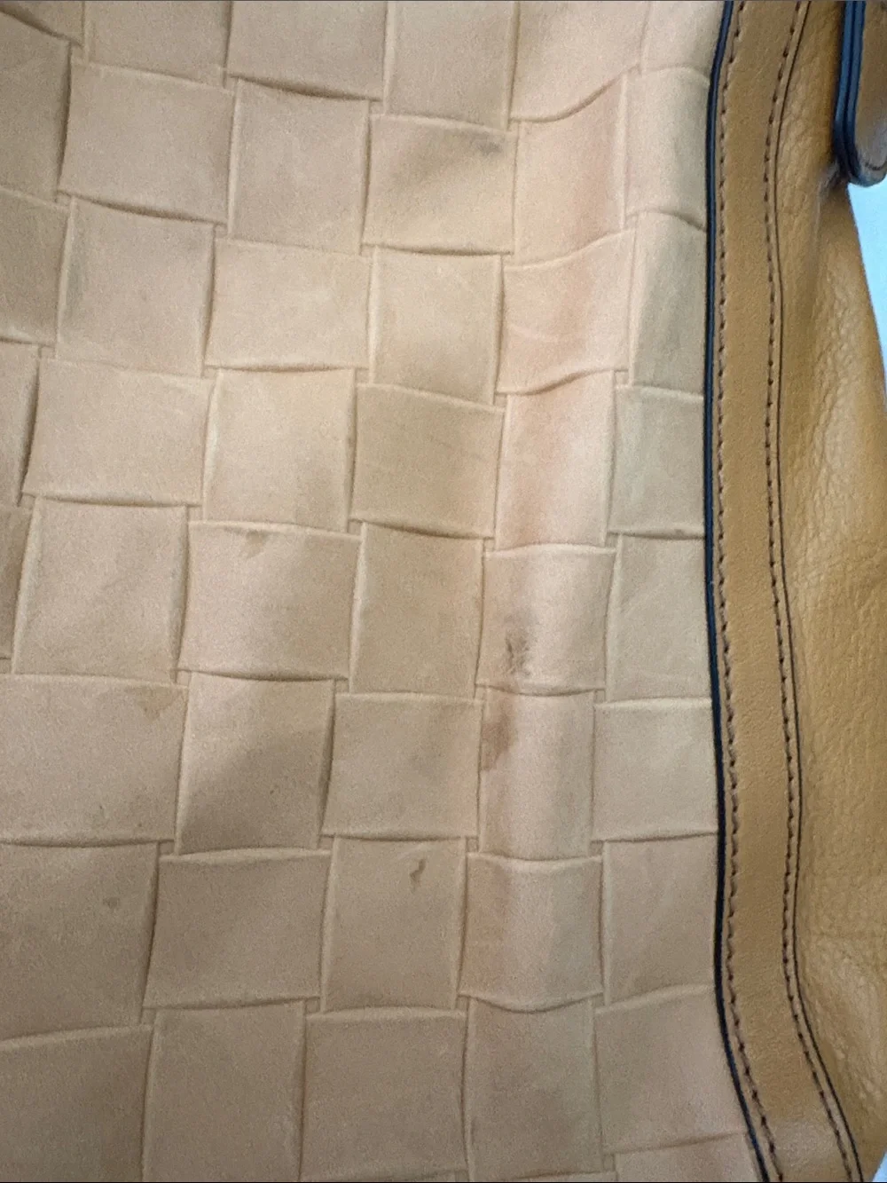 Women fossil, backpack Tan Woven Leather Tote Bag